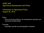 AGEC 640 Agricultural Development and Policy Week 2