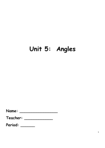 Unit 5: Angles