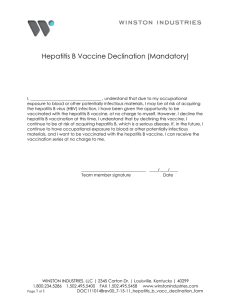 Hepatitis B Vaccine Declination (Mandatory) I, , understand that due