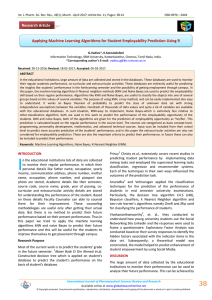 Applying Machine Learning Algorithms for Student Employability