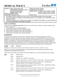 Viral Load Assay or Polymerase Chain Reaction Testing