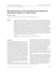 Mass administration of the antimalarial drug mefloquine to