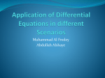 Application of Differential Equations in different Scenarios