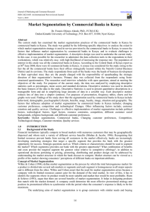 Market Segmentation by Commercial Banks in Kenya