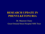 research update in phenylketonuria
