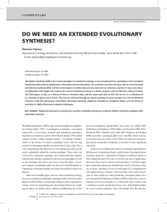 DO WE NEED AN EXTENDED EVOLUTIONARY SYNTHESIS?