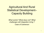 Agricultural And Rural Statistical Development– Capacity Building