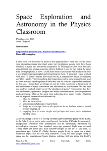 Space Exploration andAstronomy in the Physics classroom