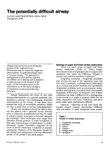 The potentially difficult airway - American Association of Nurse