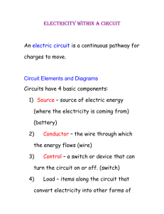 Electricity Within a Circuit - St. John Paul II Collegiate