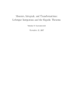 Measure, Integrals, and Transformations: Lebesgue Integration and