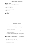 Topic 1: Basic probability Definition of Sets