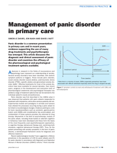 Management of panic disorder in primary care