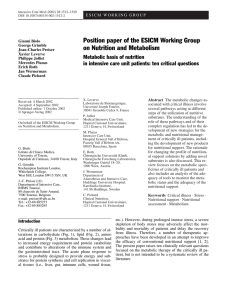 241-Position Paper of the ESICM Working Group on Nutrition