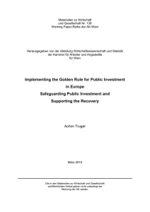 Implementing the Golden Rule for Public Investment in Europe
