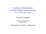 Dualities in Mathematics: Locally compact abelian groups