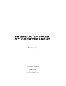the introduction process of the groupware product - JyX
