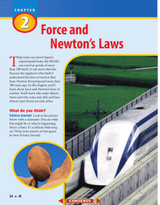 M: Chapter 2: Force and Newton`s Laws
