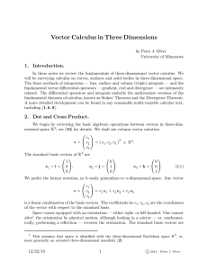 Vector Calculus in Three Dimensions