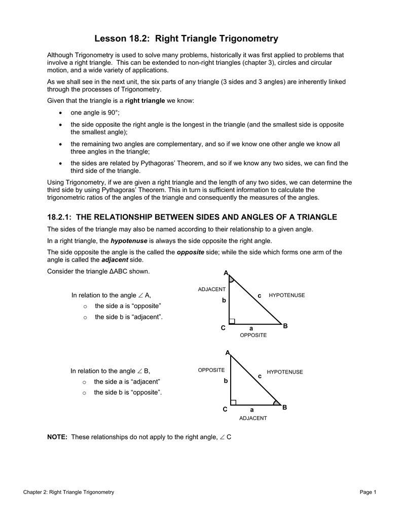 Lesson 2222.22: Right Triangle Trigonometry Pertaining To Right Triangle Trigonometry Worksheet