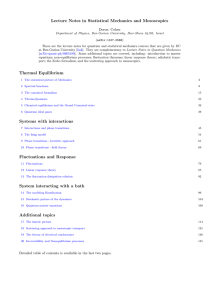 Lecture Notes in Statistical Mechanics and Mesoscopics Thermal