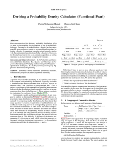 Deriving a Probability Density Calculator (Functional Pearl)