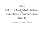 ECO 173 Chapter 8: Continuous Probability Distributions Lecture 3a