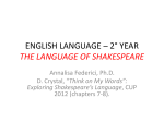 ENGLISH LANGUAGE – 2° YEAR A HISTORY OF THE ENGLISH