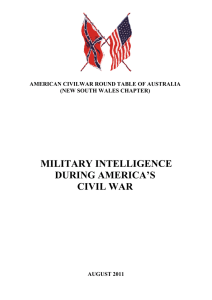 military intelligence during america`s civil war