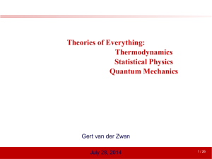 Thermodynamics Statistical Physics Quantum Mechanics