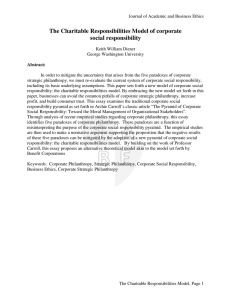 Charitable Responsibilities Model of corporate