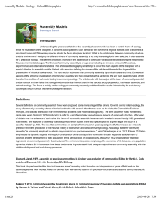 Assembly Models - Ecology - Oxford