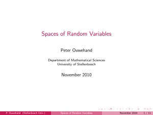Spaces of Random Variables