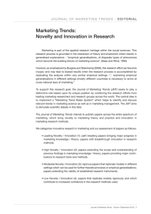 Novelty and Innovation in Research - International Marketing Trends