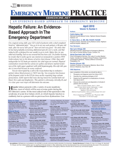 Hepatic Failure: An Evidence- Based Approach In The Emergency