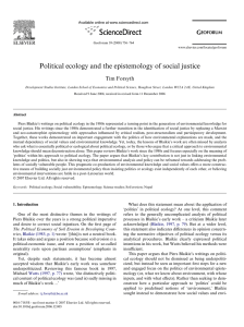 Political ecology and the epistemology of social justice