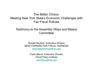 New York State`s Economic and Fiscal Challenges