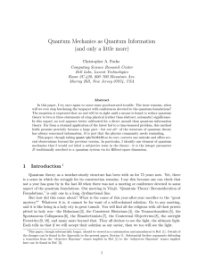 Quantum Mechanics as Quantum Information