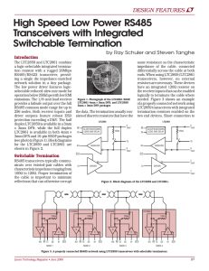 June 2006 High Speed Low Power RS485 Transceivers with