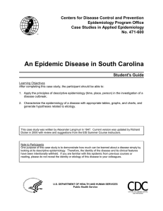 Centers for Disease Control and Prevention Epidemiology Program