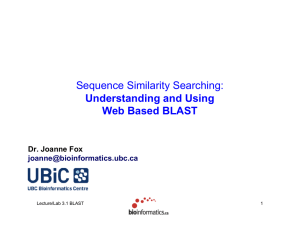 Sequence Similarity Searching: Understanding and Using Web