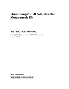 Manual: QuikChange® II XL Site