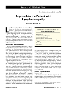 Approach to the Patient with Lymphadenopathy