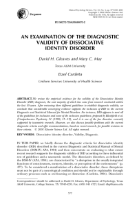 an examination of the diagnostic validity of dissociative identity