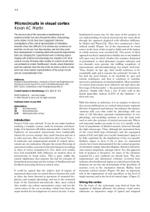 Microcircuits in visual cortex Kevan AC Martin