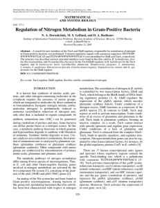 Regulation of nitrogen metabolism in gram