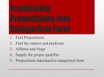Translating Propositions into Categorical Form