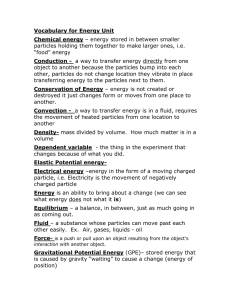 Vocabulary for Energy Unit