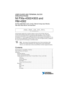 PXIe-4302/4303 RM-4302 User Guide and RM