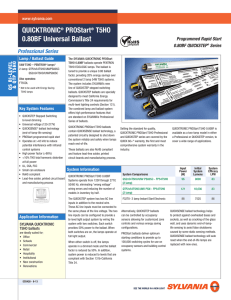 QUICKTRONIC® PROStart® T5HO 0.80BF Universal Ballast